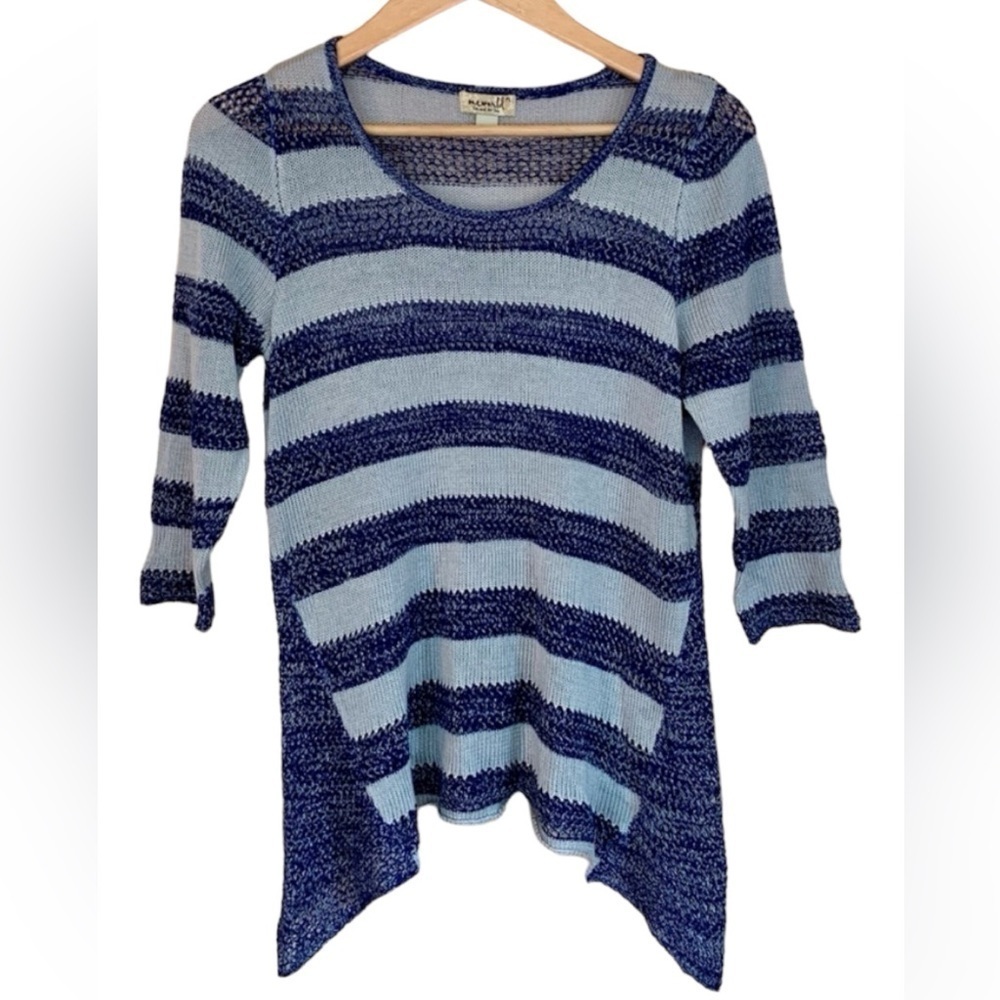 🔥HOST PICK🔥 One World Blue Striped Sweater PL - Picture 3 of 6